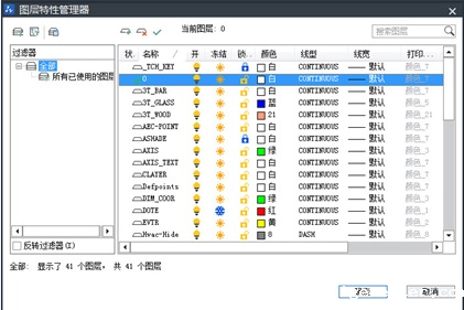 CAD中图层特性管理器 CAD中图层特性管理器