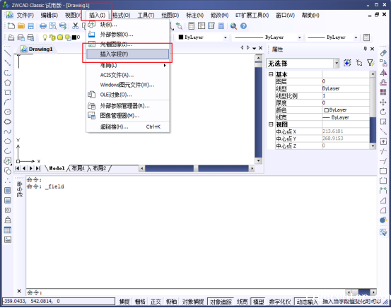 CAD中的字段