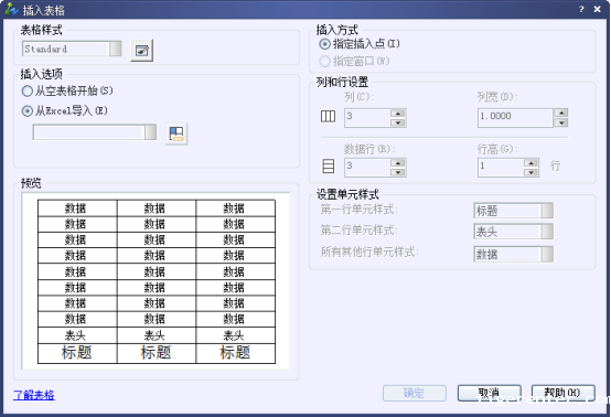 CAD中插入表格的方法 CAD中插入表格的方法