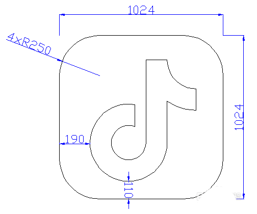 用CAD设计一个抖音logo 用CAD设计一个抖音logo