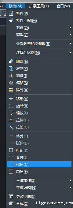 CAD倒角的快捷键 CAD倒角的快捷键