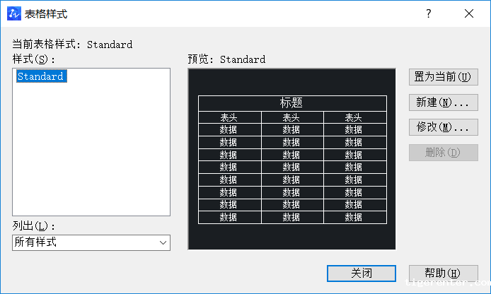 CAD中如何使用表格 CAD中如何使用表格