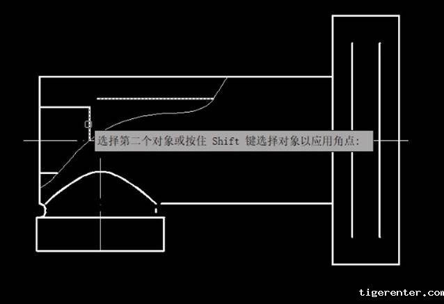 CAD如何绘制两条平行线间的倒圆角